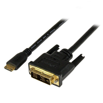 StarTech.com MINI HDMI TO DVI-D CABLE 3m Mini HDMI to DVI-D Cable - M/M, 3 m, Mini-HDMI, DVI-D, Gold, Black, Polyvinyl chloride 