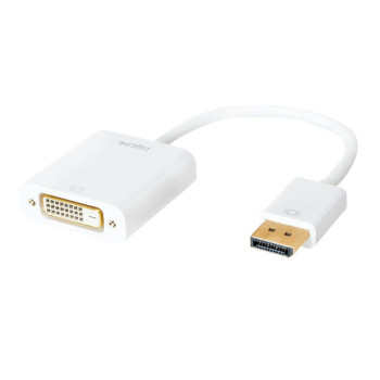 LogiLink CV0058B video cable adapter 0.15 m DisplayPort DVI White