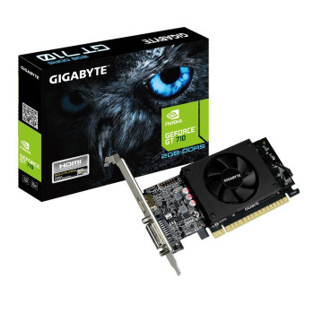 Gigabyte GF GV-N710D5-2GL PCI-E 2.0 GV-N710D5-2GL, GeForce GT 710, 2 GB, GDDR5, 64 bit, 4096 x 2160 pixels, PCI Express x8 2.0