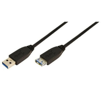 LogiLink 2m USB A - USB A 3.0 F/M 2m USB A - USB A 3.0 F/M, 2 m, USB A, USB A, 3.2 Gen 1 (3.1 Gen 1), Male/Female, Black