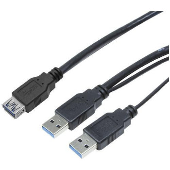 LogiLink USB 3.0 Y, 0.6m USB cable USB 3.2 Gen 1 (3.1 Gen 1) USB A Micro-USB B Black