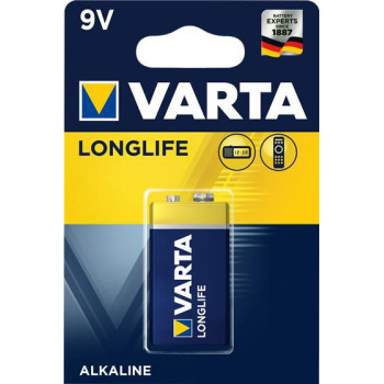 Varta Longlife Extra 9V Bloc Longlife Extra 9V Bloc, Single-use battery, Alkaline, 9 V, 1 pc(s), Blue,Yellow, 9V