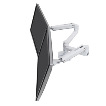 Ergotron LX DUAL SIDE-BY-SIDE ARM LX Series 45-491-216, 9.1 kg, 68.6 cm (27"), 75 x 75 mm, 100 x 100 mm, Height adjustment, Whit