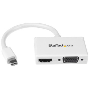 StarTech.com MDP TO HDMI OR VGA CONVERTER Travel A/V Adapter: 2-in-1 Mini DisplayPort to HDMI or VGA Converter - White, 1920 x 1