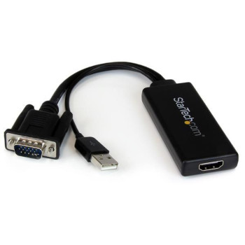 StarTech.com VGA TO HDMI ADAPTER W/ AUDIO VGA to HDMI Adapter with USB Audio & Power - Portable VGA to HDMI Converter - 1080p, 1