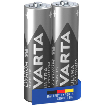 Varta 1x2 Lithium Mignon AA LR 6 06106301402, Single-use battery, AA, Alkaline, 1.5 V, 2 pc(s), 50.5 mm