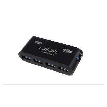 LogiLink USB-HUB 4-Port 3.0 m. Black USB 3.0 4x, USB 3.2 Gen 1 (3.1 Gen 1) Type-A, 5000 Mbit/s, Black, CE, RoHS, 5 V, 107 mm