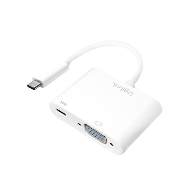 LogiLink 0.14m, 2xUSB-C/VGA USB graphics adapter 1920 x 1200 pixels White LogiLink 0.14m, 2xUSB-C/VGA USB graphics adapter 1920 x 1200 pixels White
