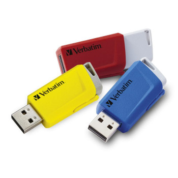 Verbatim USB DRIVE 3.2 Gen1 STORE'N'CLICK 3X16GB R/B/Y Store 'n' Click - USB 2.0 Drive 3.2 GEN1 - 3x16 GB - Red/Blue/Yellow, 16 
