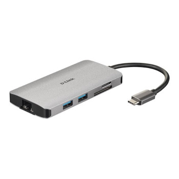 D-Link DUB-M810 interface hub USB 3.0 (3.1 Gen 1) Type-C 5000 Mbit/s Silver DUB-M810, USB 3.0 (3.1 Gen 1) Type-C, HDMI,RJ-45,USB