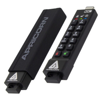Apricorn ASK3-NXC-8GB USB flash drive USB Type-C 3.2 Gen 1 (3.1 Gen 1) Black ASK3-NXC-8GB, 8 GB, USB Type-C, 3.2 Gen 1 (3.1 Gen 
