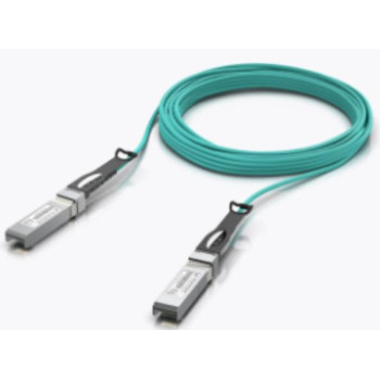Ubiquiti Long-range SFP+ direct attach cable with a 10 Gbps maximum throughput rate.