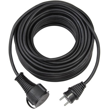 Brennenstuhl 230V extension cable schuko male - shuko female Quality Rubber Cable, IP 44, 10m, H05RR-F 3G1,5, Black