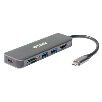 D-Link 6-in-1 USB-C Hub with HDMI/Card Reader/Power Delivery