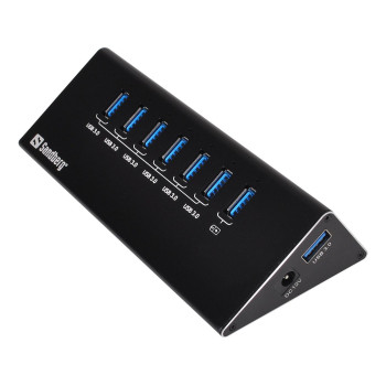 Sandberg USB 3.0 Hub 7 ports USB 3.0 Hub 6+1 ports, USB 3.2 Gen 1 (3.1 Gen 1) Micro-B, USB 3.2 Gen 1 (3.1 Gen 1) Type-A, 5000 Mb