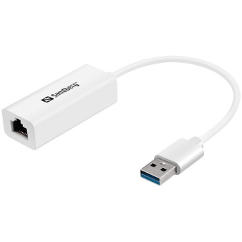 Sandberg USB3.0 Gigabit Network Adapter USB3.0 Gigabit Network Adapter, USB-A, RJ-45, Male/Female, White