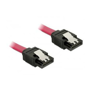Delock Cable SATA 6 Gb/s male straight SATA male straight 30 cm red metal