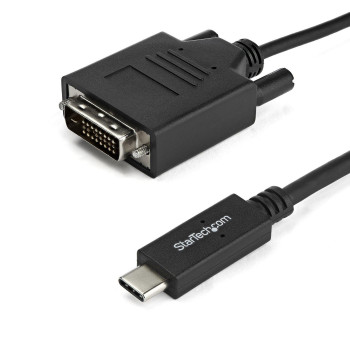 StarTech.com 1M USB-C TO DVI CABLE 1920 x 1200 - Black 3.3 ft. (1 m) USB-C to DVI Cable - 1920 x 1200 - Black, 1 m, USB Type-C, 
