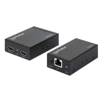 Manhattan HDMI ETHERNET KIT HDMI 1080p over Ethernet Extender Kit, Up to 50m with Single Cat6 Cable, Tx & Rx Modules, IR Support