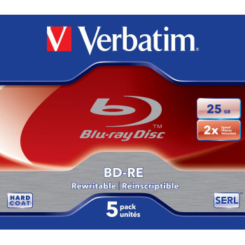 Verbatim BD-RE Single Layer 25GB 2X Scratchguard surf.,5 Pack