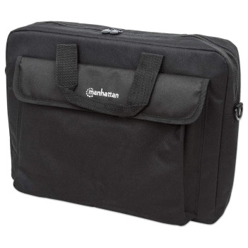 Manhattan 15.4" Notebook Briefcase Black London, Polyester Fits widescreeens up to 15.6"
