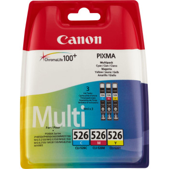 Canon Ink Valuepack C/M/Y CLI-526 CLI-526 C/M/Y, Original, Pigment-based ink, Cyan,Magenta,Yellow, Canon, Canon PIXMA iX6550, 3 