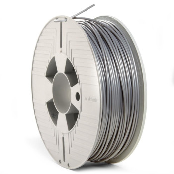 Verbatim PLA 3D Filament, Silver/Metal 2,85 mm Diameter, 1kg Reel PLA (Polylactic Acid) Filament, Degradable Bioplastic