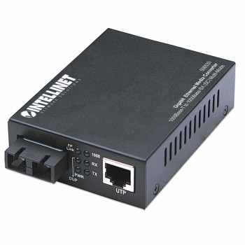 Intellinet Gigabit Ethernet Media Convert 1000Base-T to 1000Base-SX (SC) Multi-Mode, 550 m (1800 ft.)