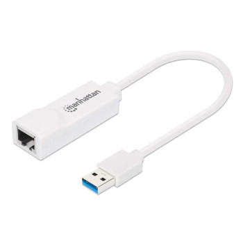 Manhattan USB 3.0, Gigabit Ethernet USB-A Gigabit Network Adapter, White, 10/100/1000 Mbps Network, USB 3.0, Equivalent to Start