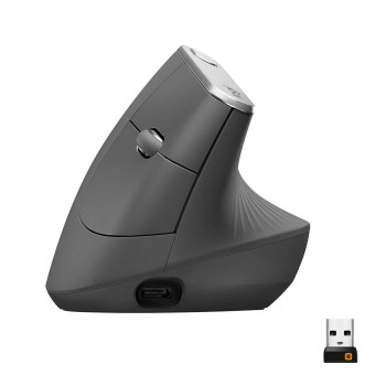 Logitech Mouse MX Vertical MX Vertical Advanced Ergonimic, Right-hand, Optical, RF Wireless+Bluetooth, 4000 DPI, Black