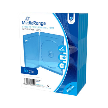 MediaRange CD/DVD Storage Media Case 5pcs, Plastic, Blue