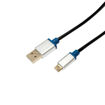 LogiLink 1m, USB2.0-A/USB2.0 Micro-B USB cable USB A Micro-USB B Black