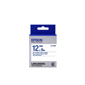 Epson TAPE - LK4WLN STD BLUE/WHT Label Cartridge Standard LK-4WLN Blue/White 12mm (9m), Blue on white, Japan, LabelWorks LW-1000