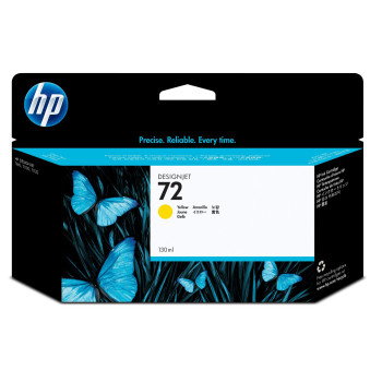 HP Ink Yellow 130 ml. 72, Original, Pigment-based ink, Yellow, HP, Designjet T610, T620, T770, T1100, T1200, T1200 HD, T2300,