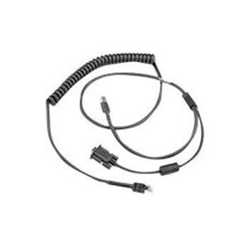 Zebra Cable USB, RS-232, "Y" Power stealer, 9ft, coiled, -30C