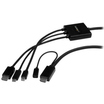 StarTech.com 6FT USB-C MDP HDMI TO HDMI USB-C, HDMI or Mini DisplayPort to HDMI Converter Cable - 2 m (6 ft.), 2 m, HDMI, HDMI +