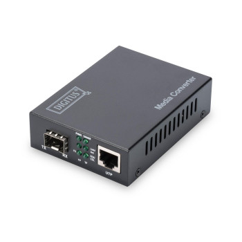 Digitus Gigabit Ethernet Media Converter, SFP SFP Open Slot, without SFP Module 10/100/1000Base-T to SFP Open Slot. Incl. PSU