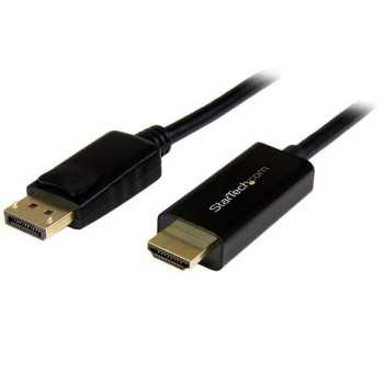 StarTech.com 3FT DP TO HDMI CABLE - 4K 3ft (1m) DisplayPort to HDMI Cable - 4K 30Hz - DisplayPort to HDMI Adapter Cable - DP 1.2