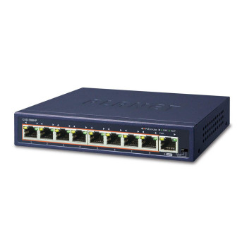 Planet 8-Port 10/100/1000 Gigabit 802.3at POE Ethernet Switch plus 1-Port Gigabit Ethernet Switch (100W POE Budget with External
