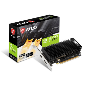 MSI GeForce GT 1030 Silent Low Profile OC - 2GB GDDR4 RAM - Grafikkort