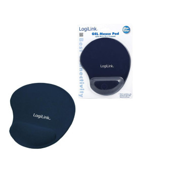 LogiLink Mousepad with GEL wrist rest 3mm natural rubber, blue