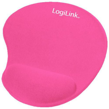 LogiLink Mousepad ID0027P, Pink, monotone, Foam,Gel,Rubber, Wrist rest