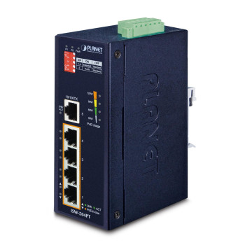Planet IP30 5-Port/TP POE+ Industrial Fast Ethernet Switch (-40-75C)