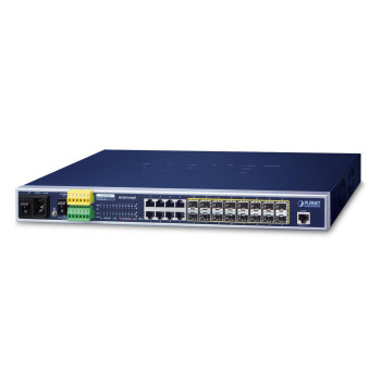 Planet 16-Port 100/1000Base-X SFP + 8-Port 10/100/1000Base-T L2/L4 Managed Metro Ethernet Switch (AC+2 DC, DIDO)