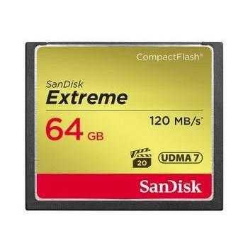 Sandisk CF CARD 64GB EXTREME CF Extreme 64GB, 64 GB, CompactFlash, 120 MB/s, 85 MB/s, Black