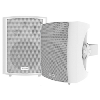 Vision SP-1800 WHITE WALL LOUDSPEAKER PAIR 50w (rms) power handling (each), Low-impedance, 3-way with bass reflex, 5.25" woofer,