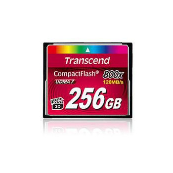 Transcend CF 800X 256GB 256GB 800x CF, 256 GB, CompactFlash, MLC, 120 MB/s, 60 MB/s