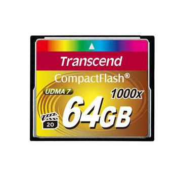 Transcend CF 1000X 64GB CompactFlash 1000x 64GB, 64 GB, CompactFlash, MLC, 160 MB/s, 120 MB/s, Black
