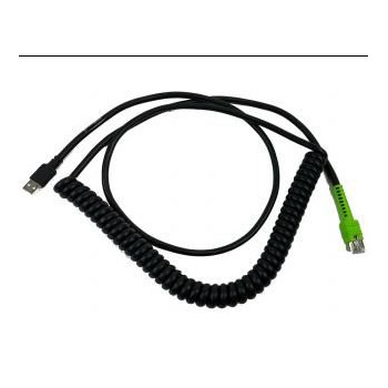 Zebra CABLE - SHIELDED USB: SERIES A, 12', COILED, BC1.2 (HIGH CURRENT), -30C CBA-UF8-C12ZAR, Charging cable, Black, 3.65 m, Zeb