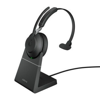Jabra Evolve2 65, Link380a UC Mono Stand Black Evolve2 65 USB-A UC Mono with Charging Stand - Black, Headset, Head-band, Office/